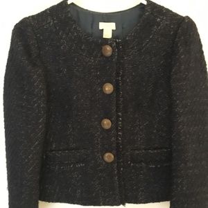J.Crew Factory Fringed Tweed Jacket size 00